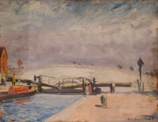 Scène de canal, écluse et pavillon de Welton, 1927